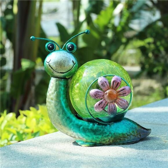 Solar Lantern Outdoor Waterproof LED Lights Snail Decorative Tabletop Lanterns - Picture 7 of 8